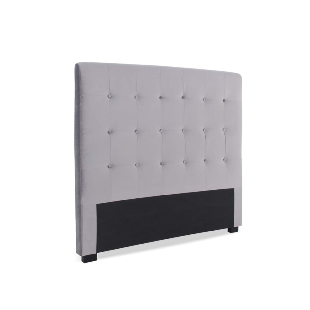Tête de lit capitonnée en velours gris argent 140cm
