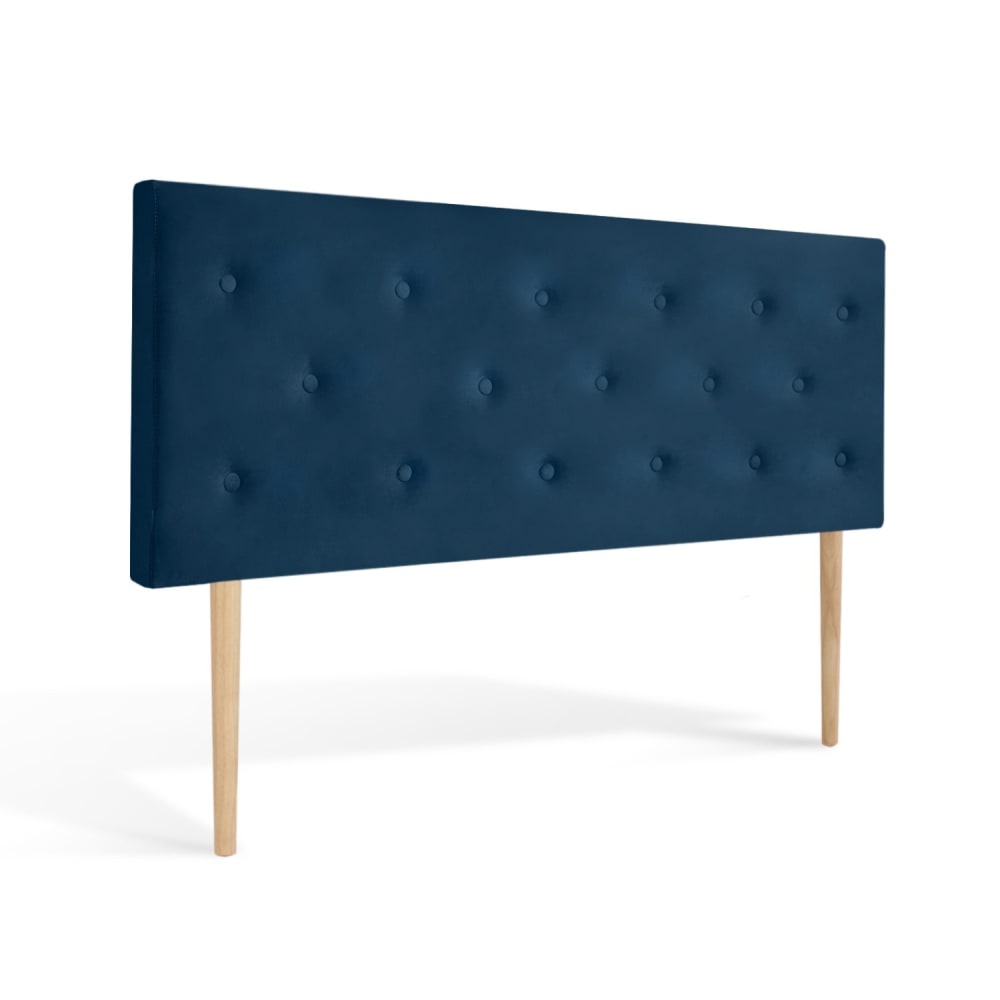 Tête de lit capitonnée en velours bleu foncé 160cm