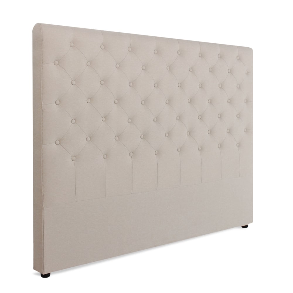 Tête de lit capitonnée en tissu beige 160cm - Maisons du Monde