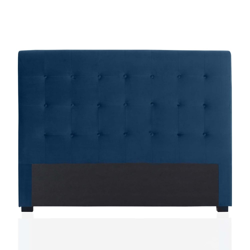 Tête de lit capitonnée en velours bleu 160cm