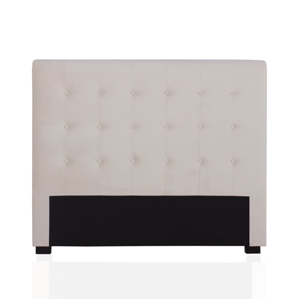 Tête de lit capitonnée en velours beige 140cm