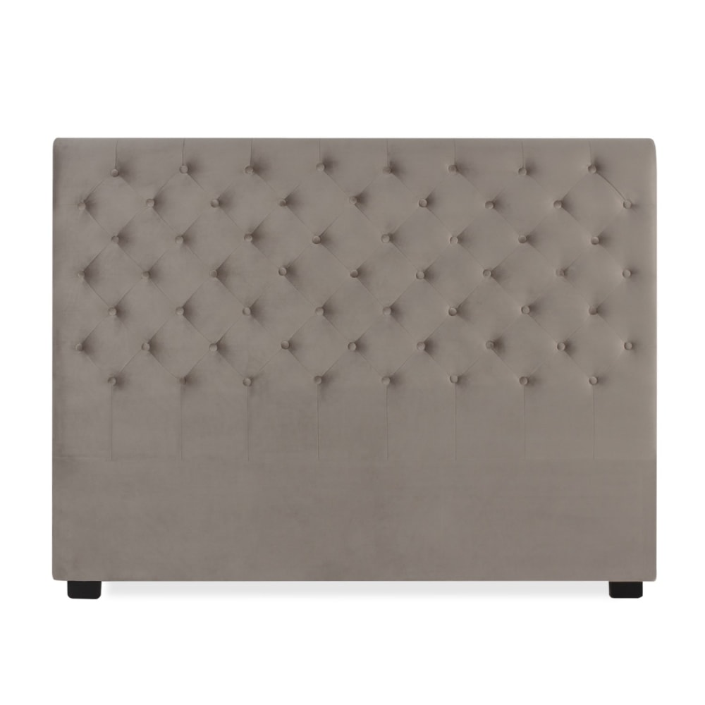 Tête de lit capitonnée en velours taupe 160cm