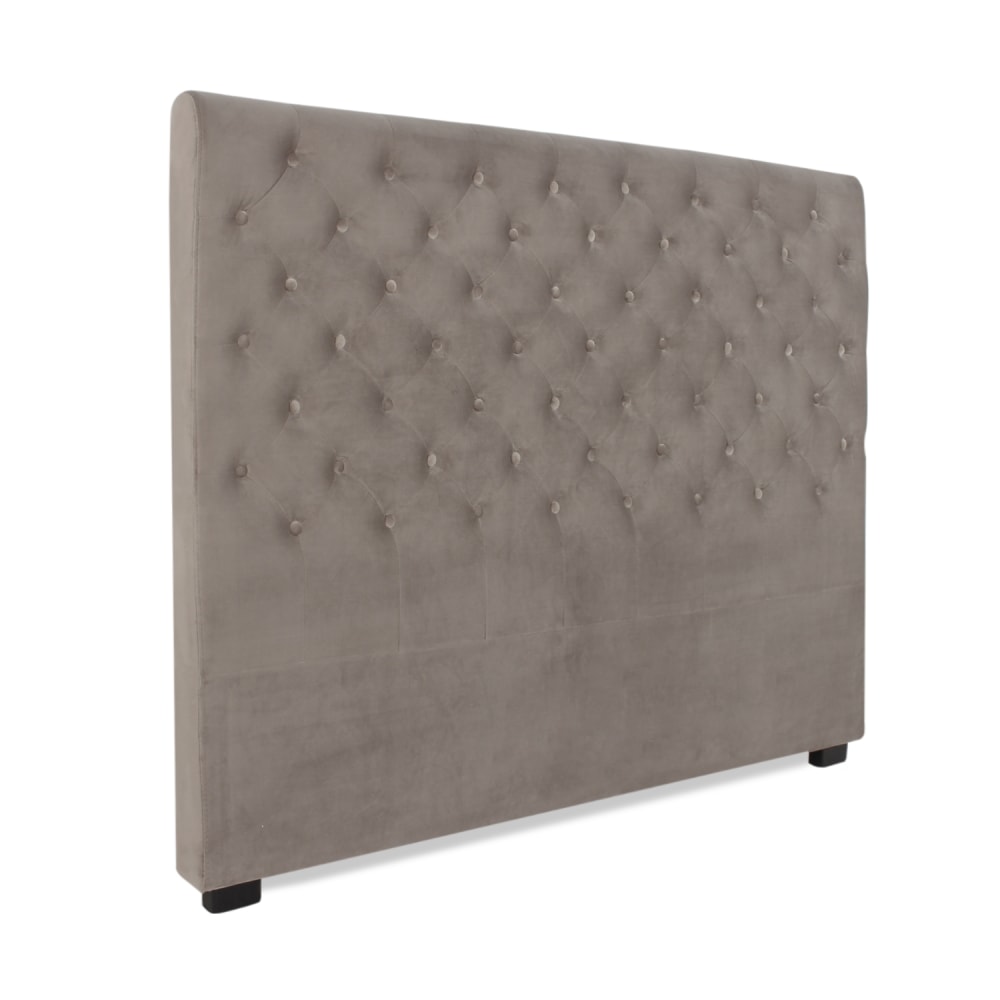 Tête de lit capitonnée en velours taupe 160cm - Maisons du Monde