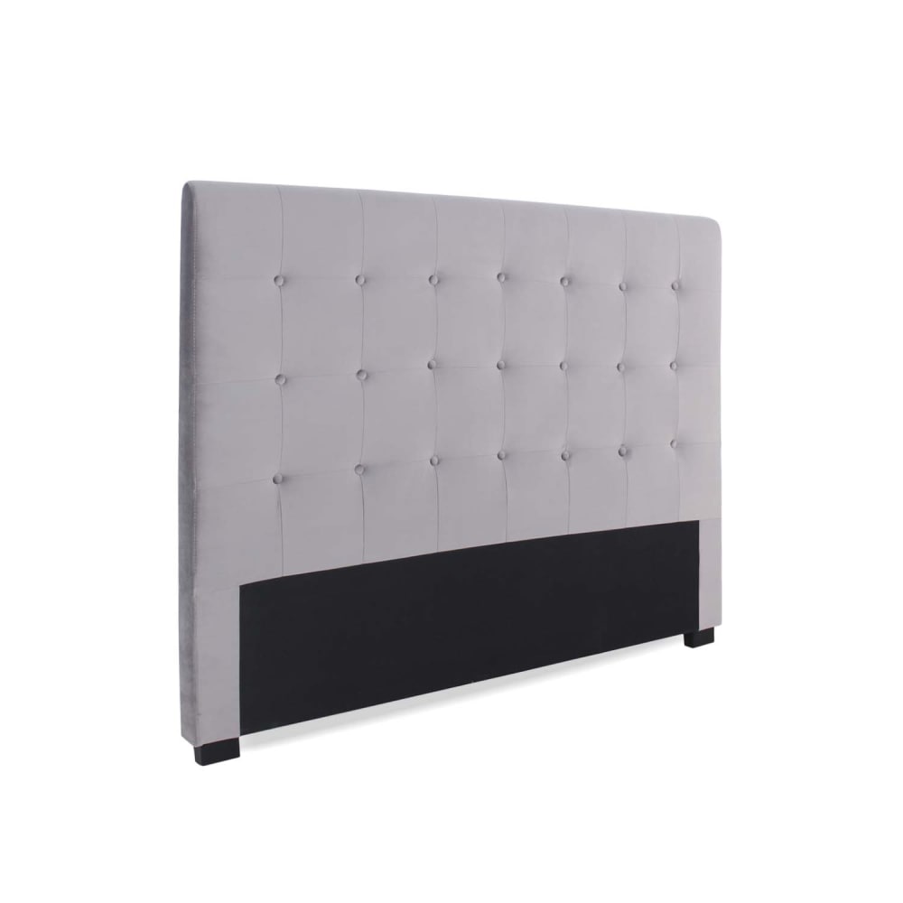 Tête de lit capitonnée en velours gris argent 160cm