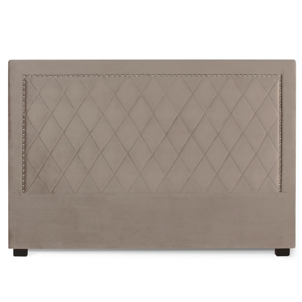 Tête de lit en velours taupe 180cm