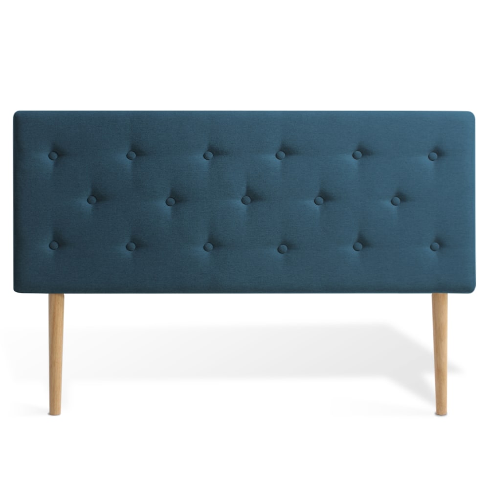 Tête de lit capitonnée en tissu bleu canard 160cm