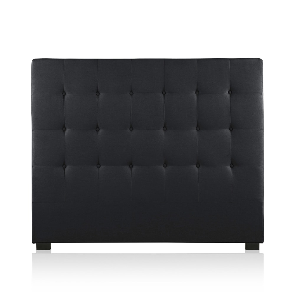 Tête de lit capitonnée en tissu noir 140cm