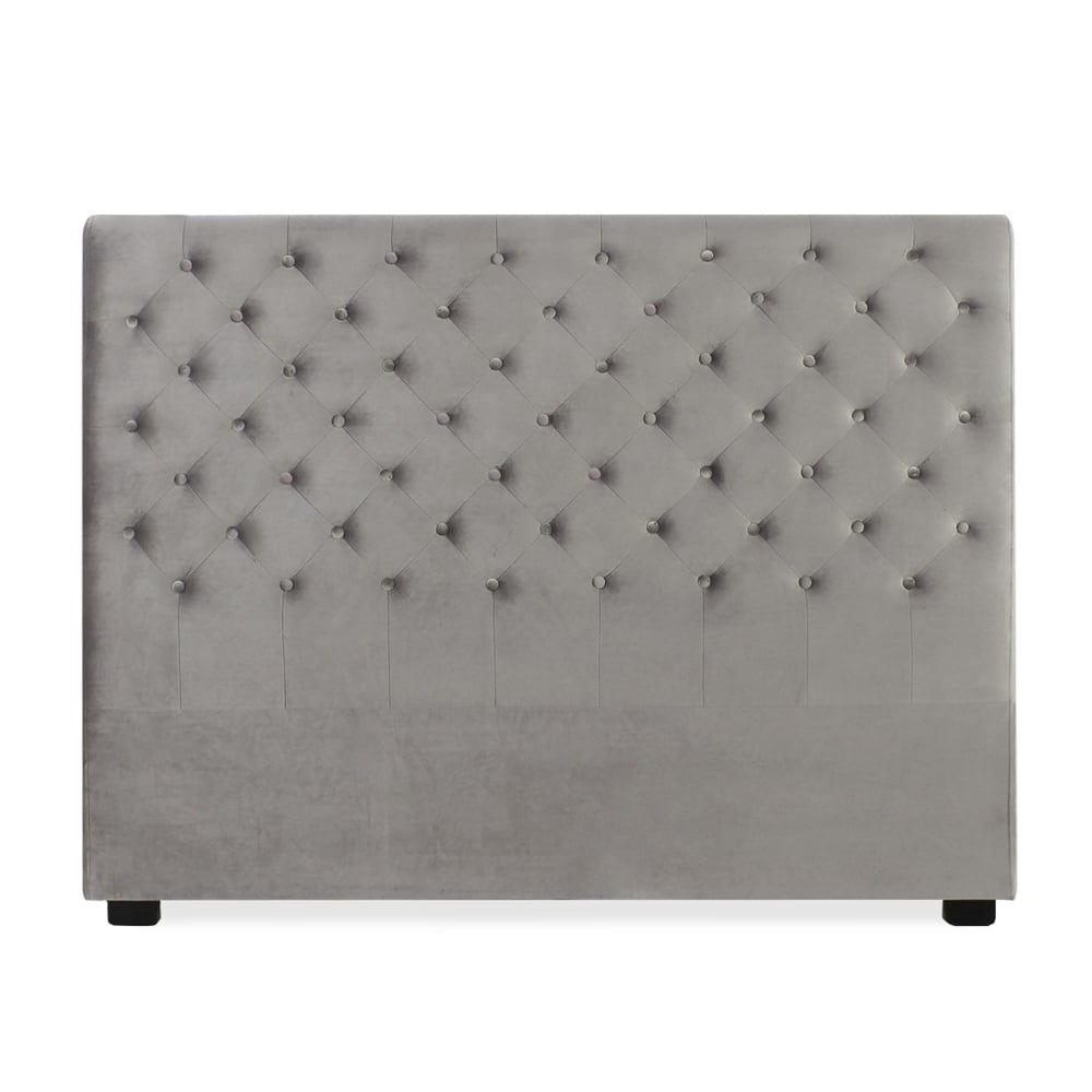 Tête de lit capitonnée en velours gris 160cm