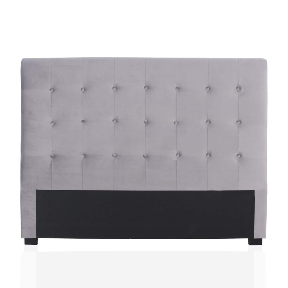 Tête de lit capitonnée en velours gris argent 180cm