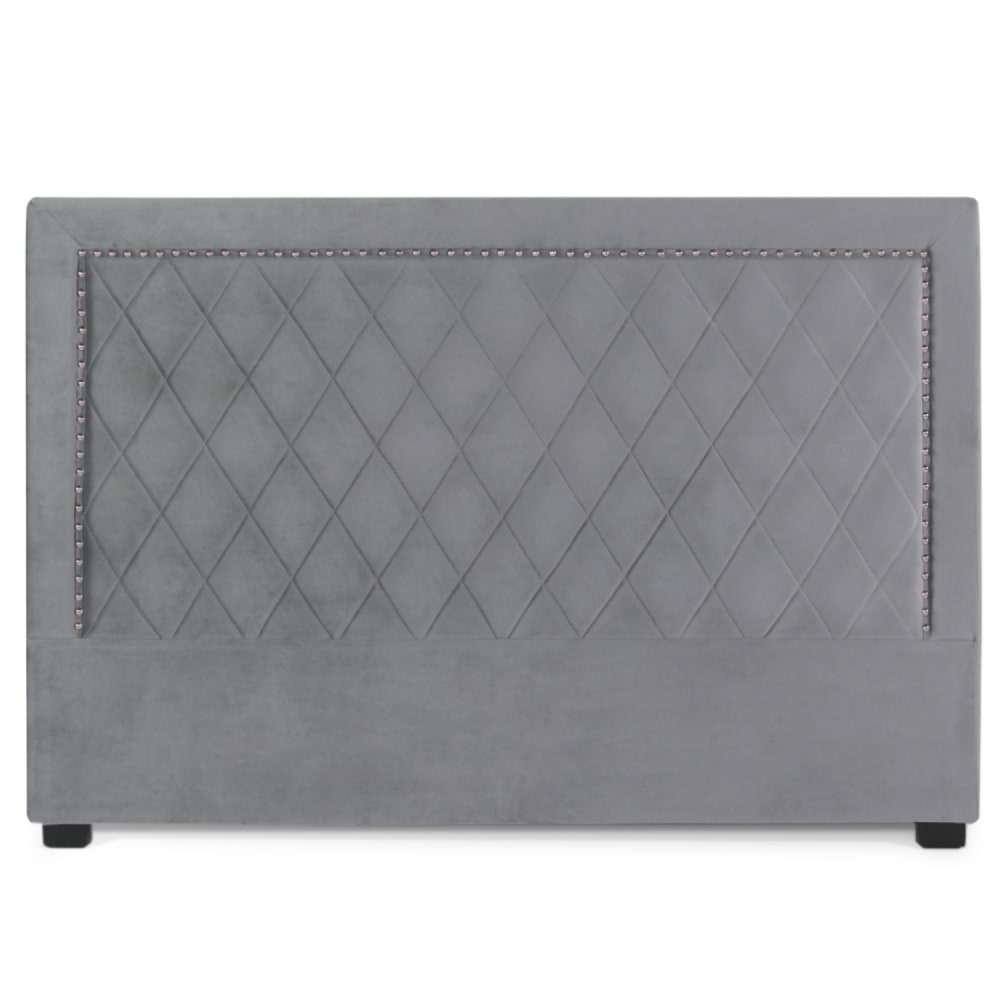 Tête de lit en velours gris argent 180cm