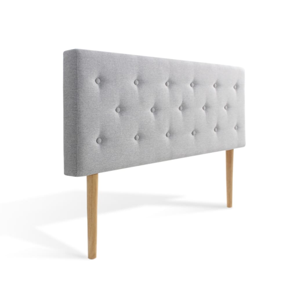 Tête de lit capitonnée en tissu gris 140cm