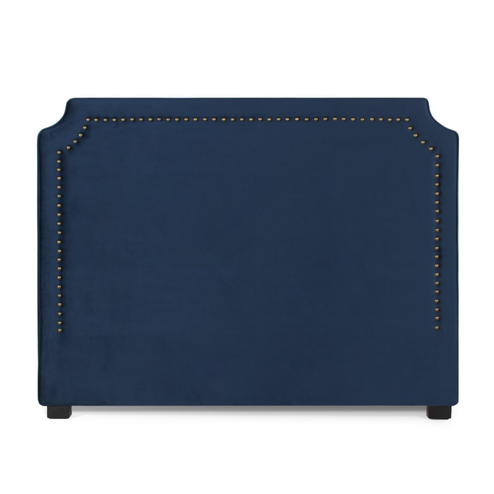 Tête de lit en velours bleu foncé 160cm