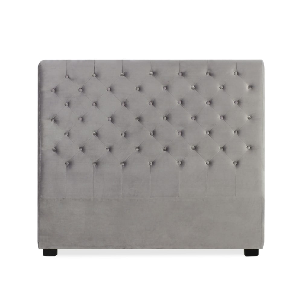 Tête de lit capitonnée en velours Gris 140cm