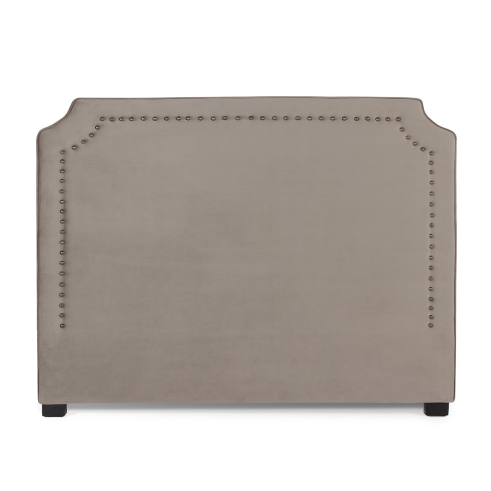Tête de lit en velours taupe 160cm