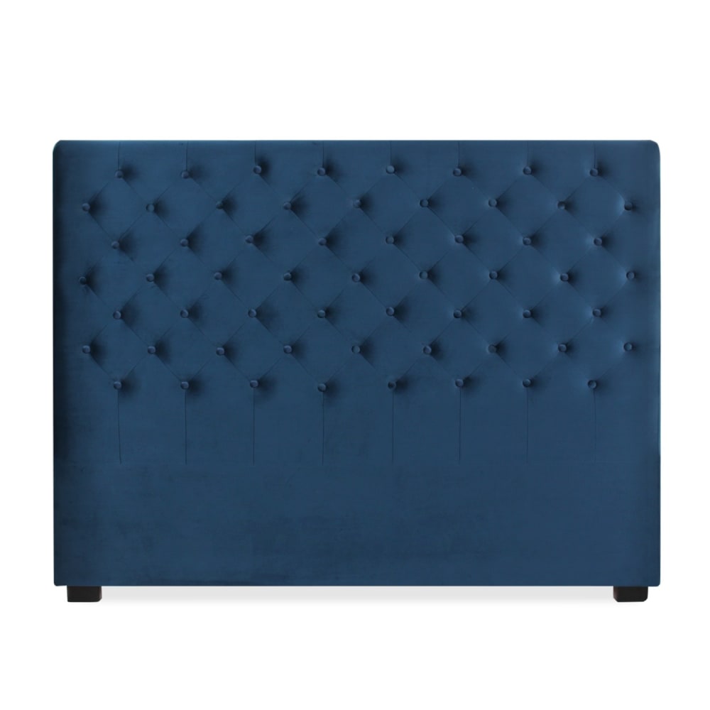 Tête de lit capitonnée en velours bleu foncé 160cm