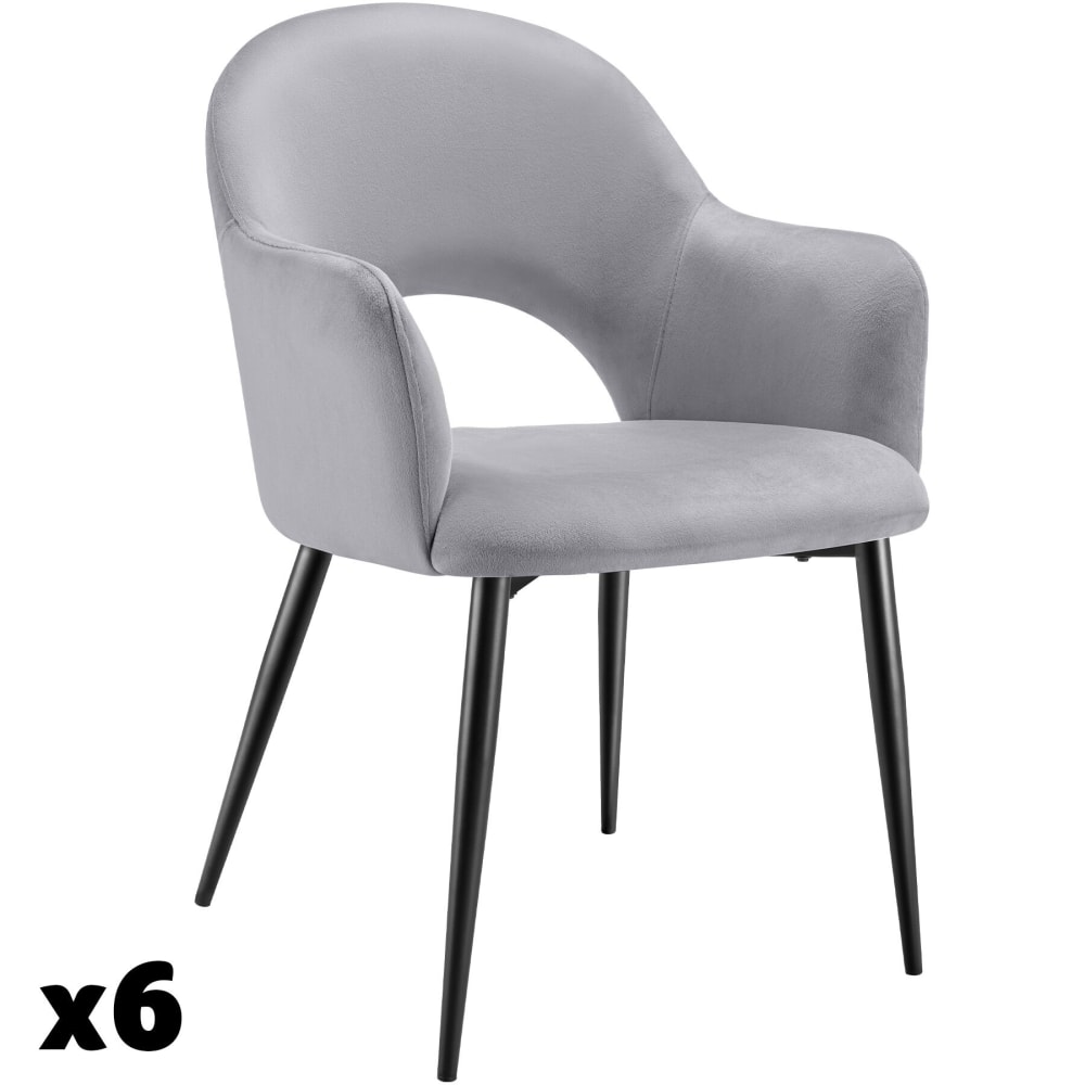 lot 6 fauteuils aspect - velours