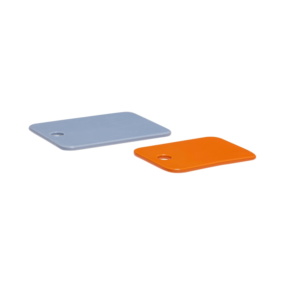 Lot de 2 plateaux en céramique bleu et orange