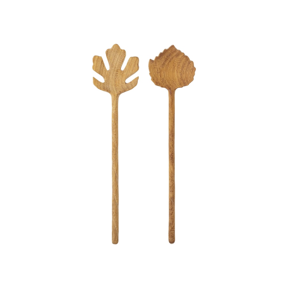 Lot de 2 couverts à salade en bois nature