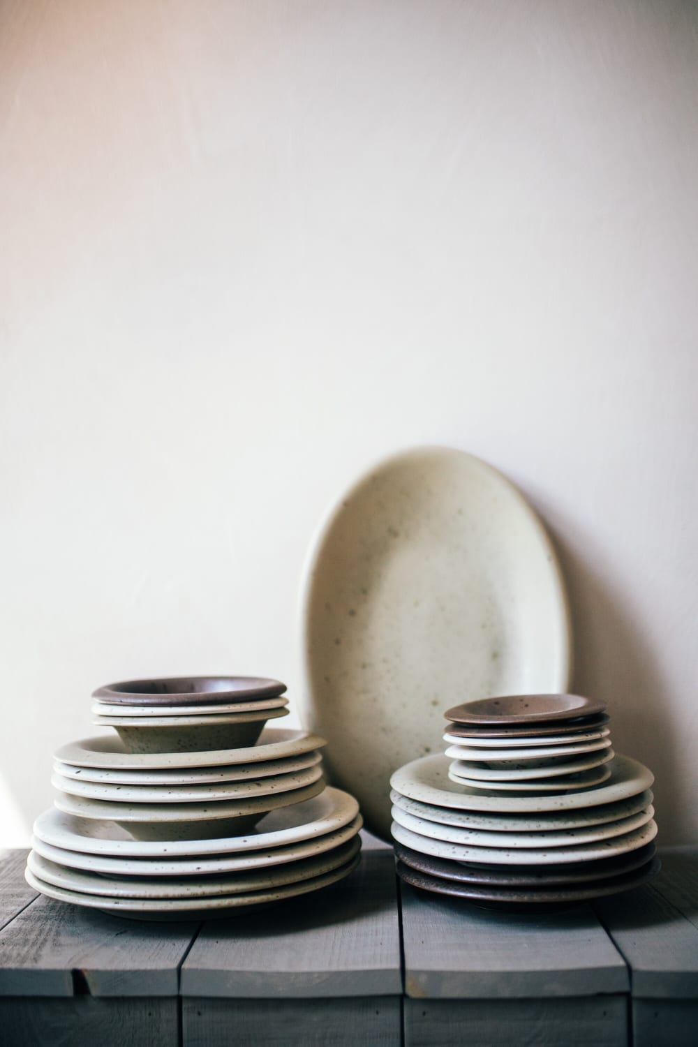 Dessertteller aus Steinzeug, khaki - Maisons Du Monde