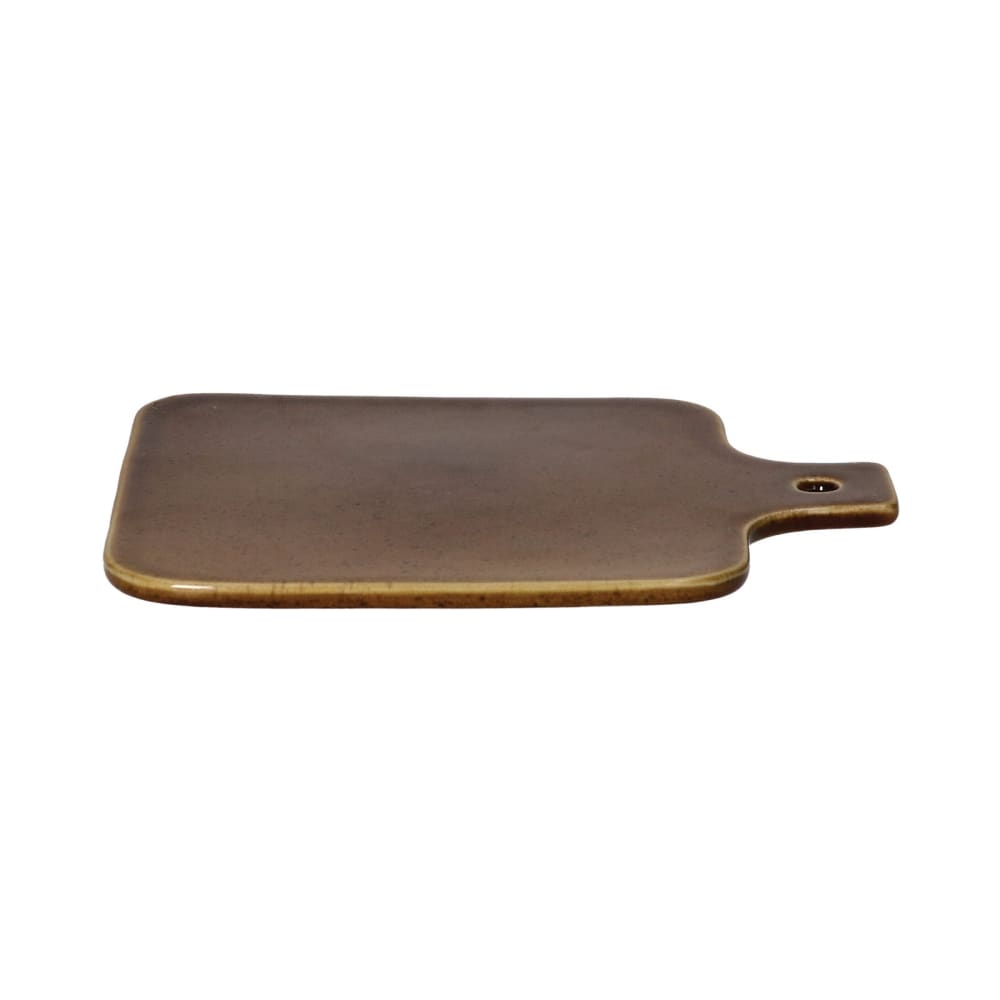 Assiette de présentation en grès marron