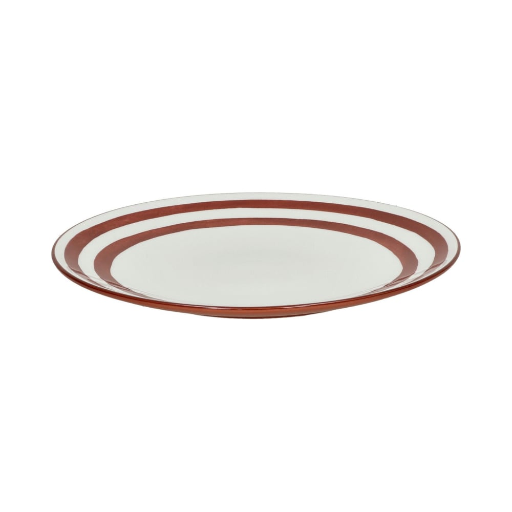 Assiette plate en porcelaine orange foncé