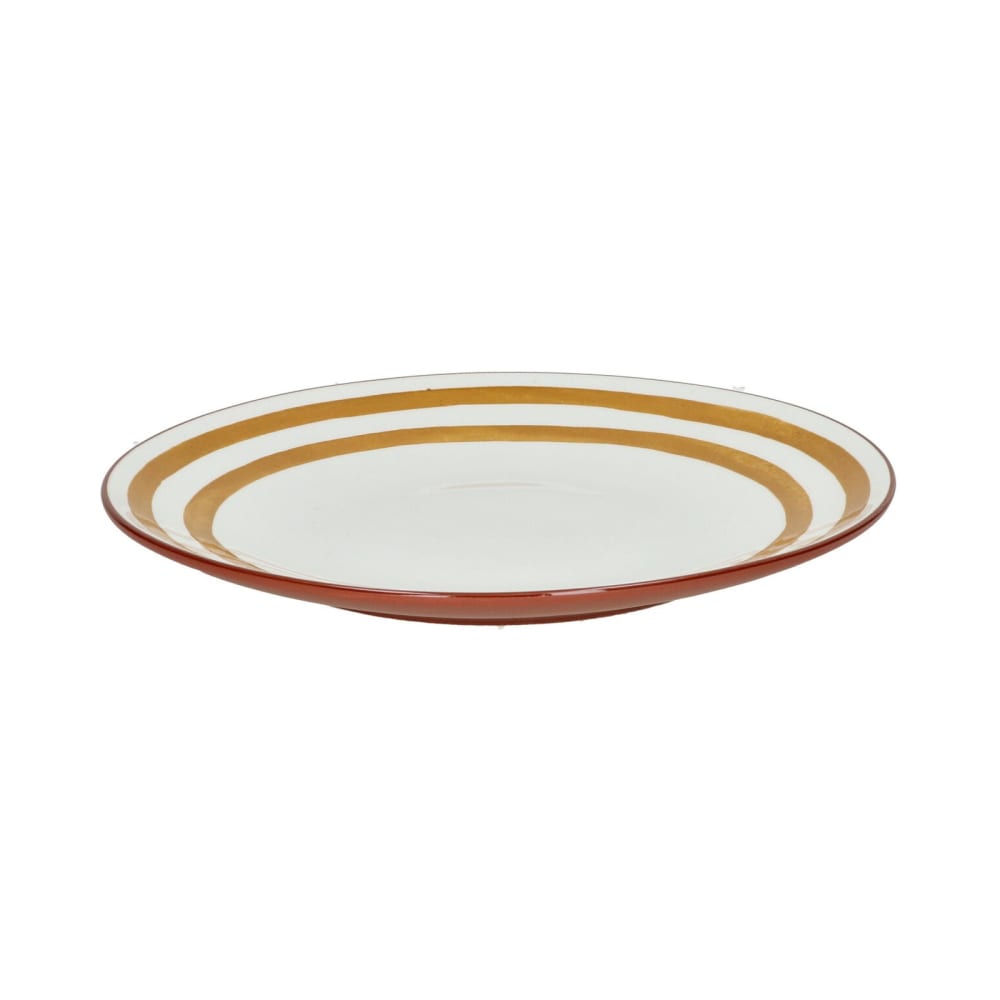 Assiette plate en porcelaine jaune