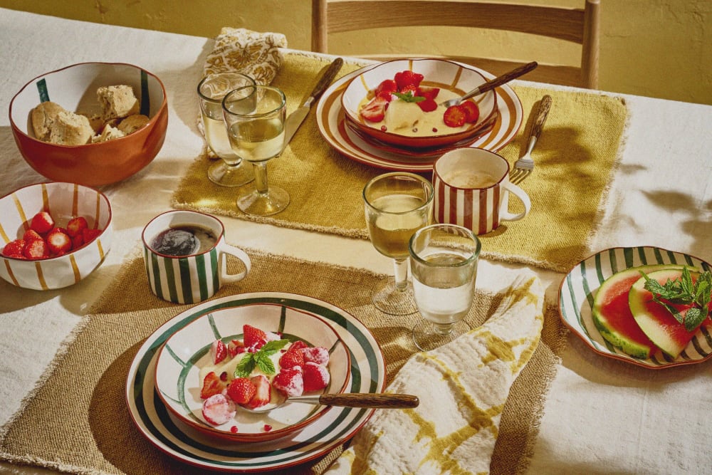 Dessertteller aus Porzellan, grün - Maisons Du Monde