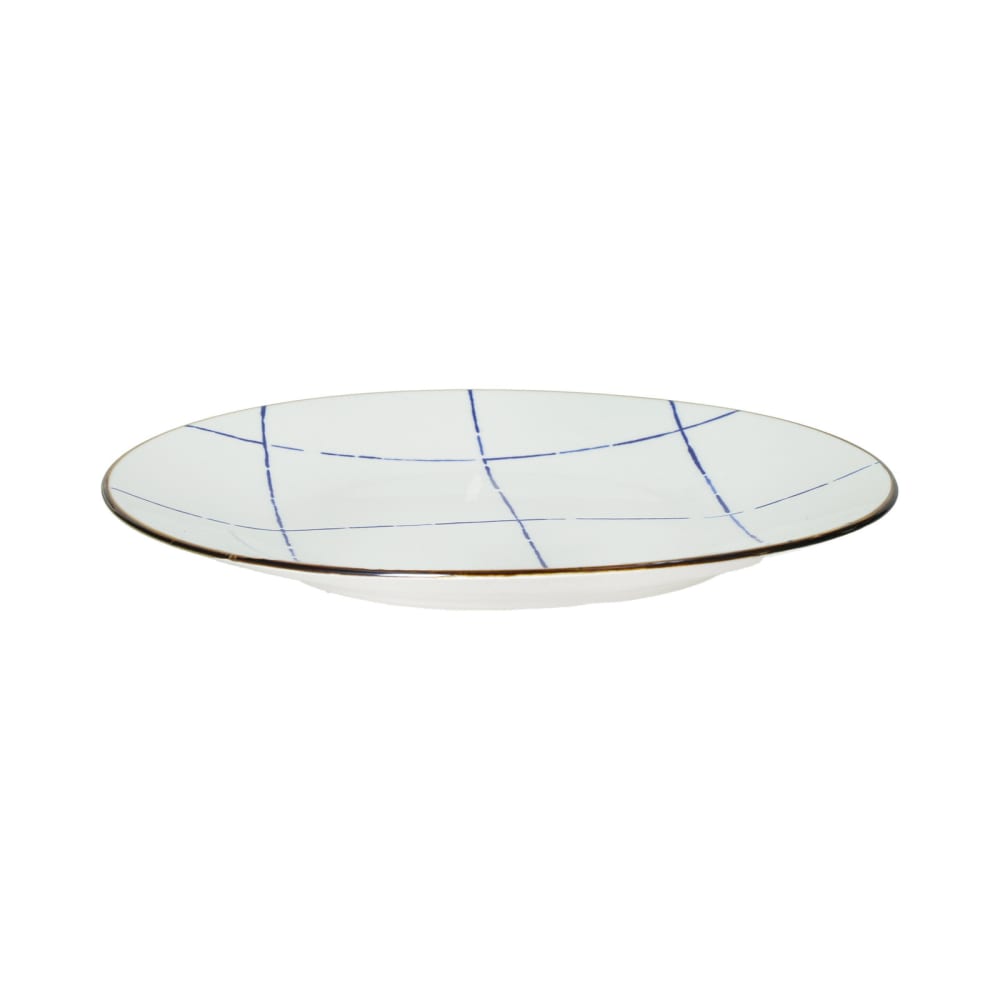 Assiette plate en porcelaine bleue Assiette plate en porcelaine bleue