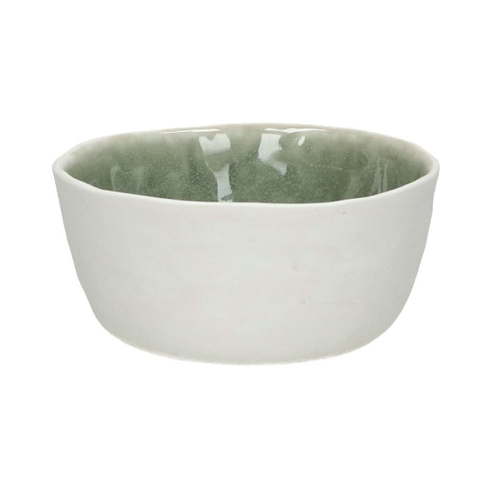 Bol en porcelaine blanc et vert pâle d9