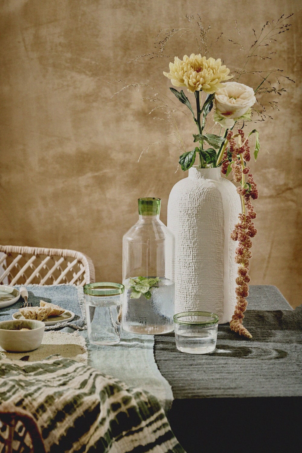 Wasserglas aus Glas H9, grün - Maisons Du Monde