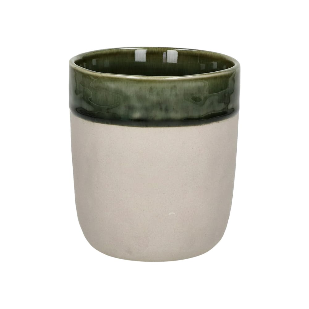 Verre en grès vert foncé h9