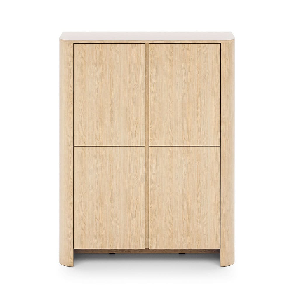 Feldmann-Wohnen Kommode mit 2 Türen aus Spanplatte, 103x39x132cm, eiche vicenza style modern Braun Spanplatte