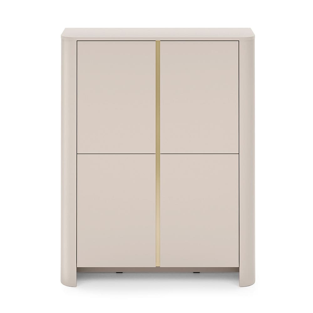 Feldmann-Wohnen Kommode mit 2 Türen aus Spanplatte, 103x39x132cm, kaschmir style modern Beige Spanplatte