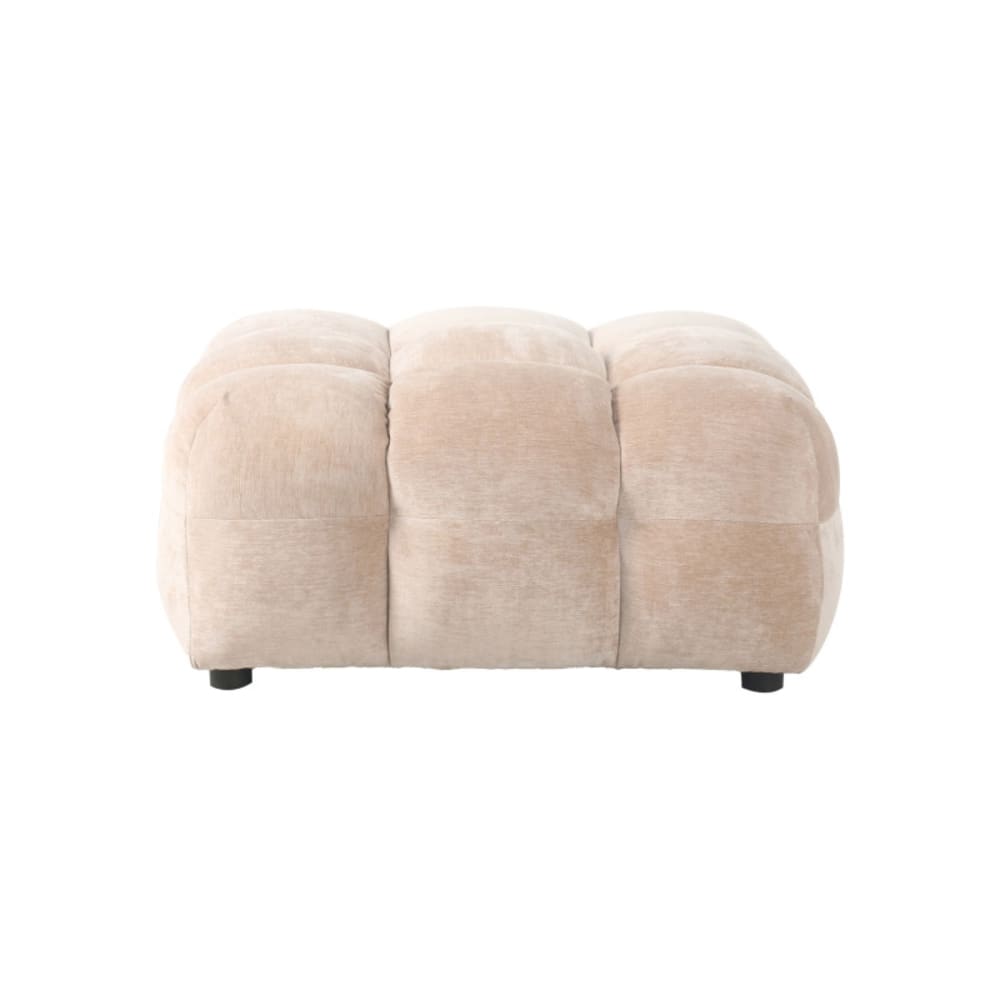 Repose-pied et pouf en tissu beige