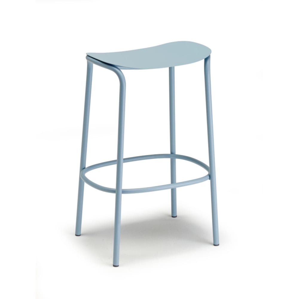 Tabouret design en métal bleu