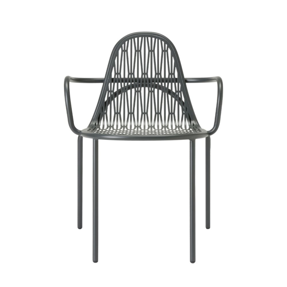 Lot de 2 chaises de jardin en métal anthracite