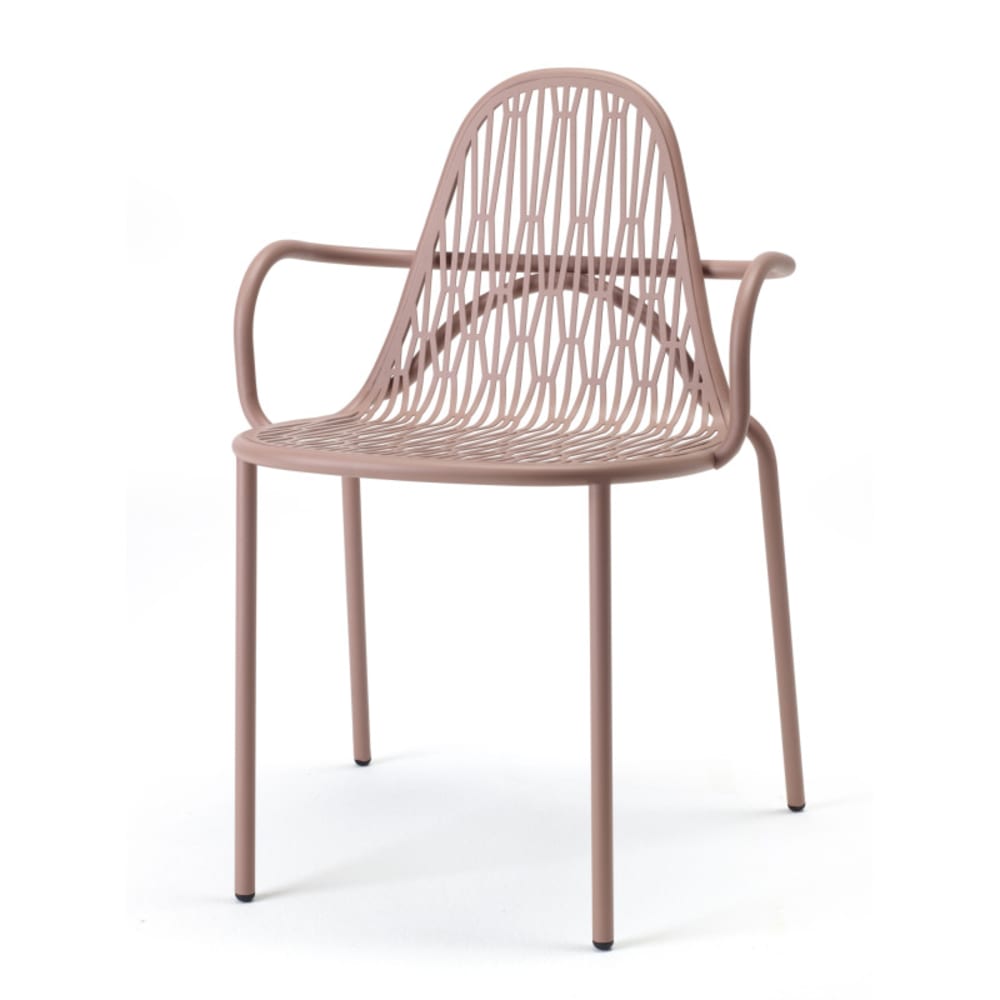 Lot de 2 chaises de jardin en métal caramel