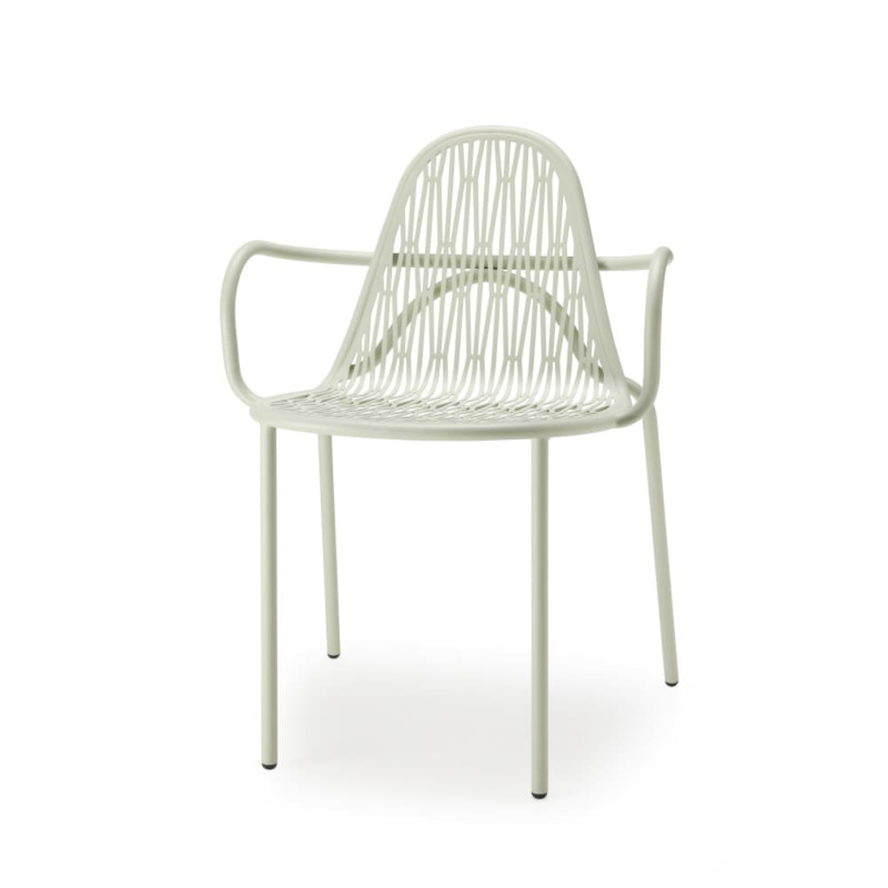 Lot de 2 chaises de jardin en métal vert clair