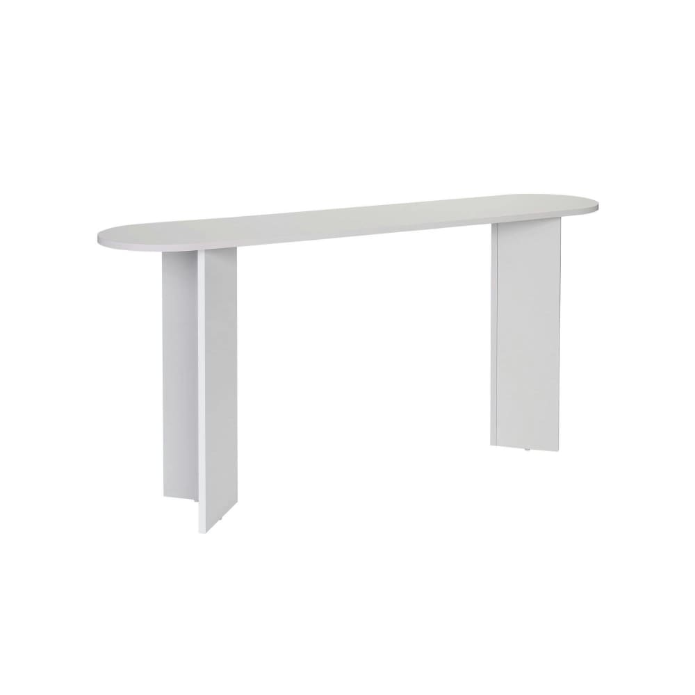 Console ovale 150 cm design - décor laqué blanc