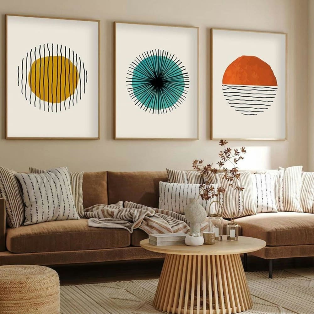Tableau graphique – cercle coloré moderne (lot de 3)
