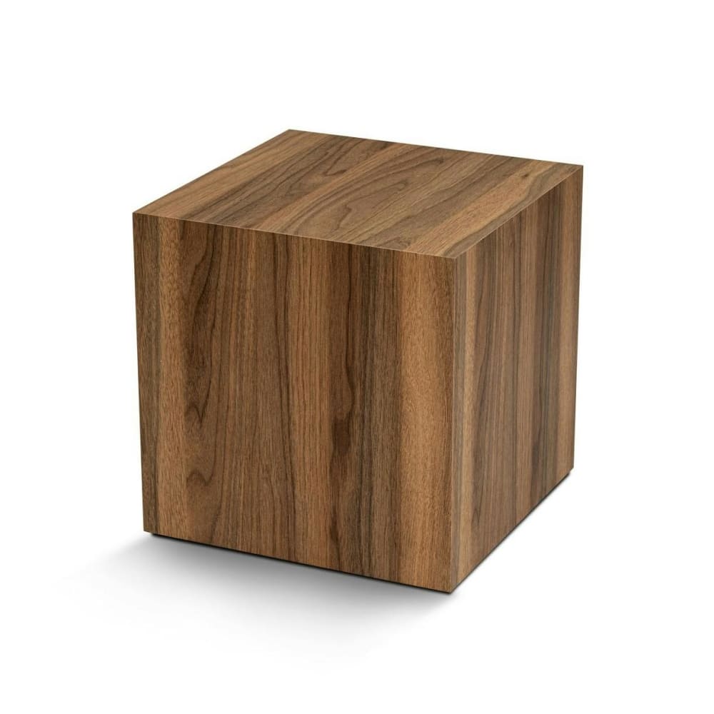 Bout de canapé cube moderne - décor noyer