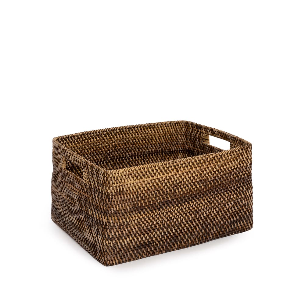 Panier rotin marron 46x36x23cm