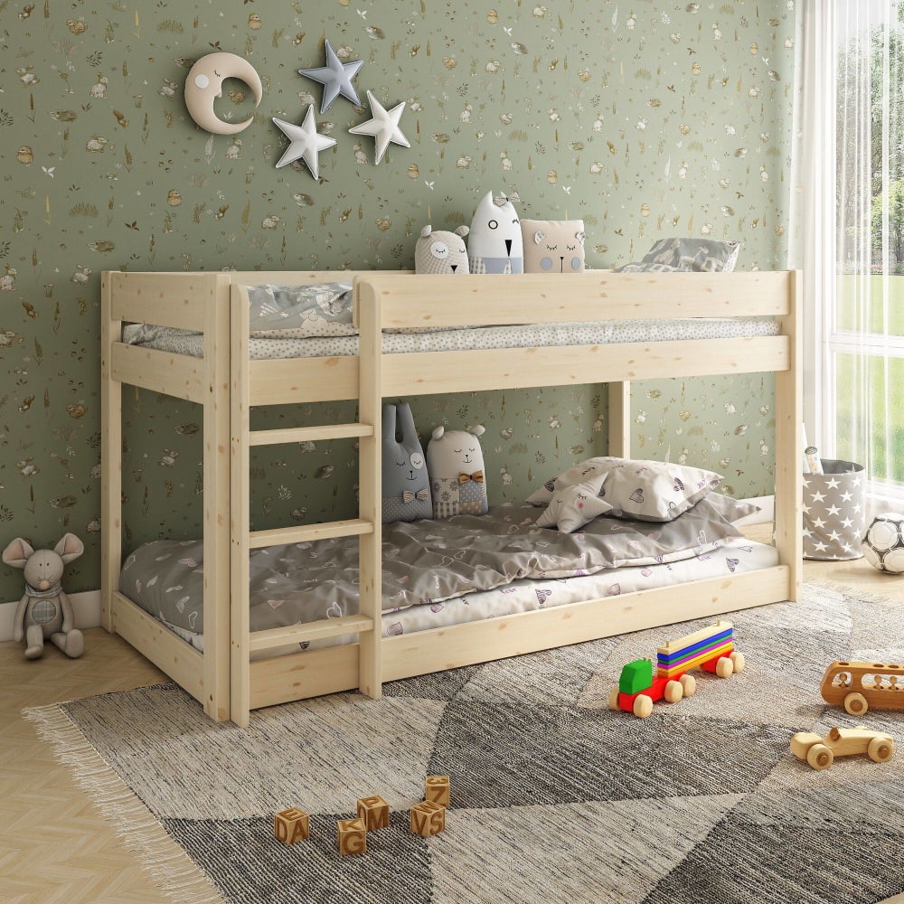 Lits superposés en bois massif  90 x 200 cm naturel