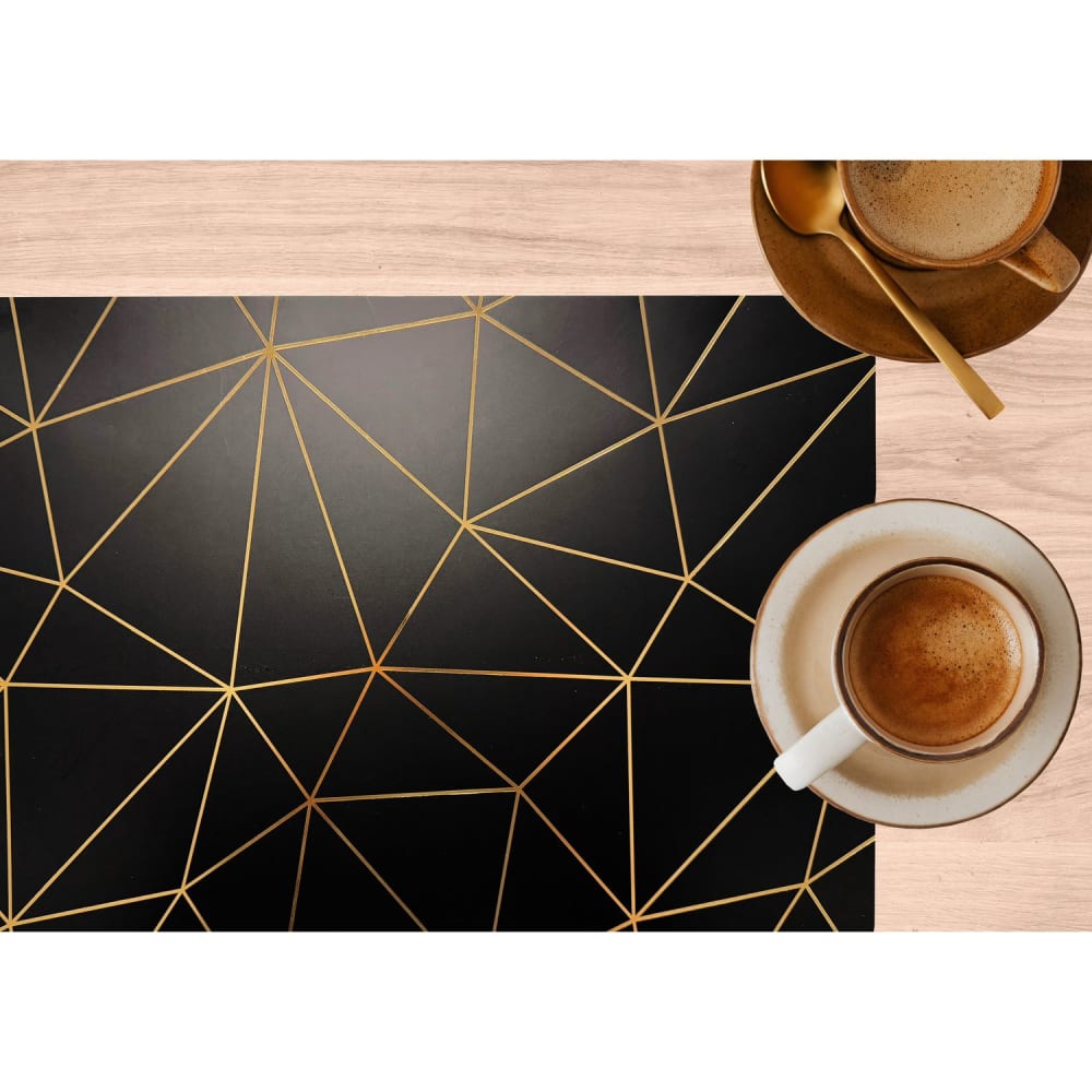 Lot de 6 sets de table noirs avec encre métallique doré 30 x 45 cm - Maisons du Monde