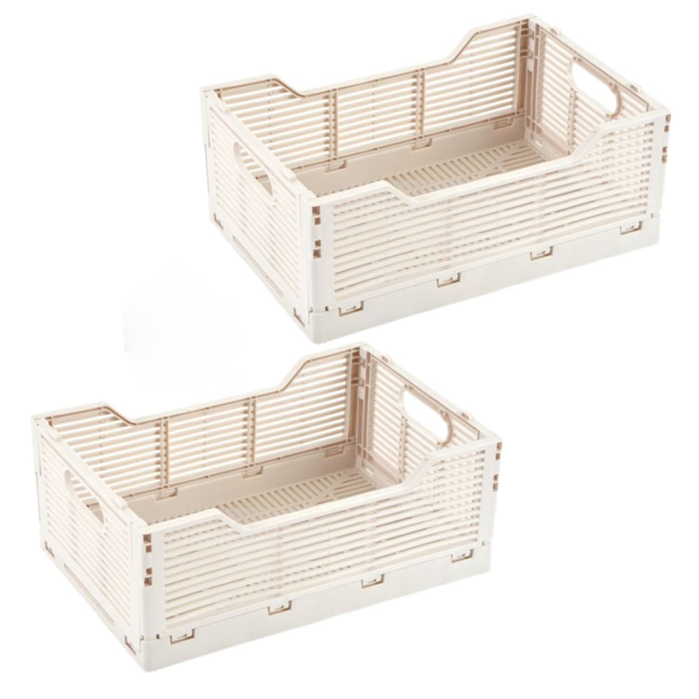 Lot de 2 cagettes pliables beiges taille m Lot de 2 cagettes pliables beiges taille m