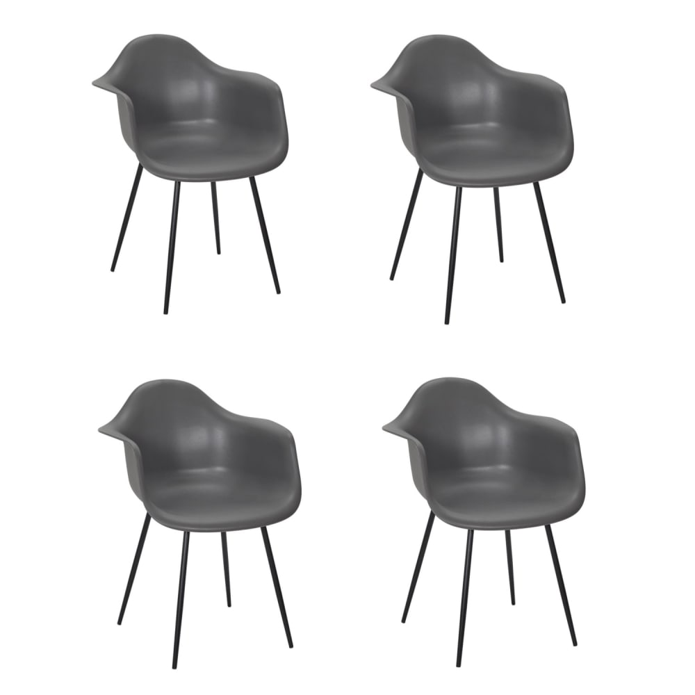 Lot de 4 fauteuils gris