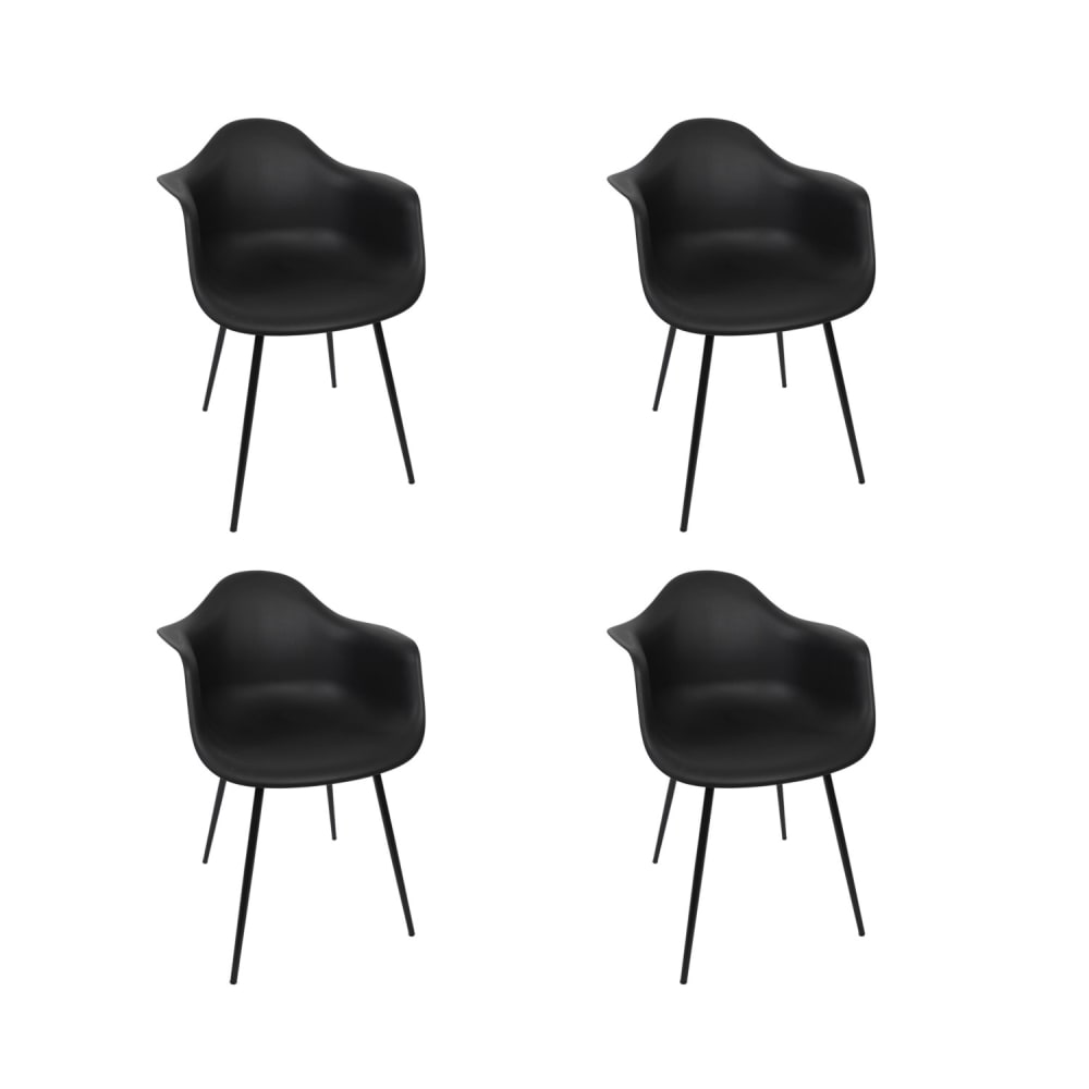 Lot de 4 fauteuils noirs
