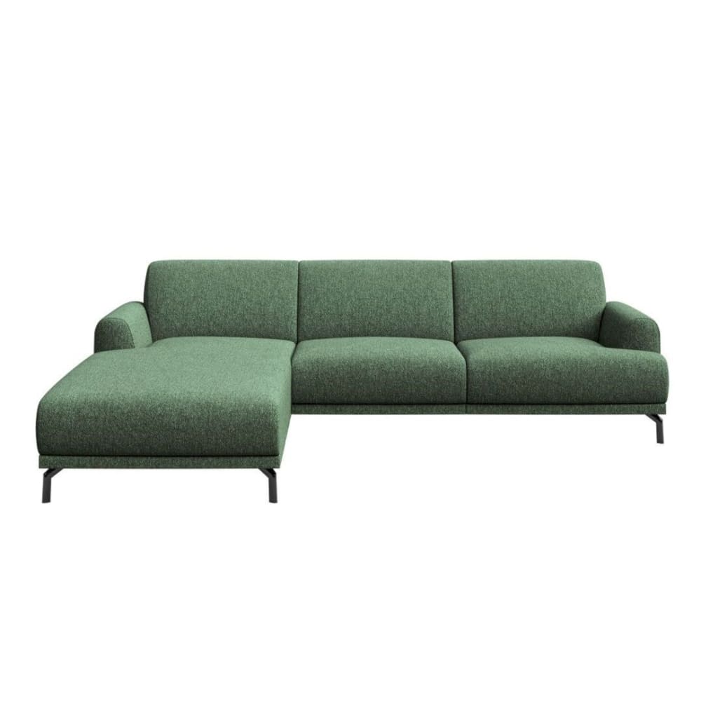 Canapé d'angle gauche en polyester vert foncé