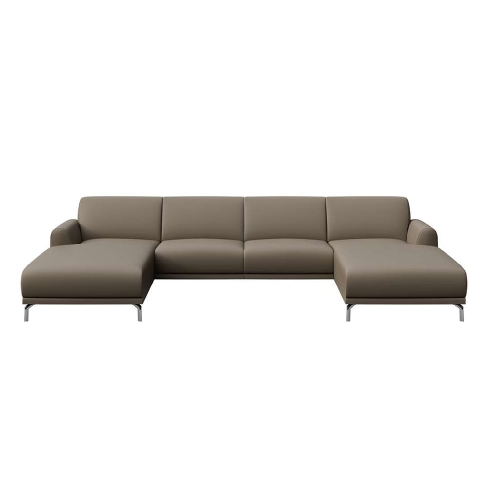 Mesonica Panorama-Sofa aus Naturleder Zedernbraun - -