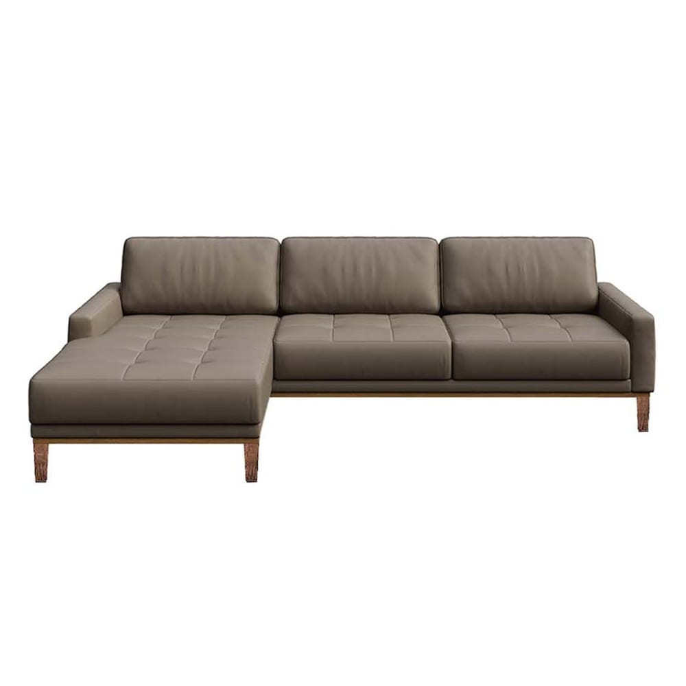 Ecksofa links aus Naturleder Zedernbraun - Maisons Du Monde